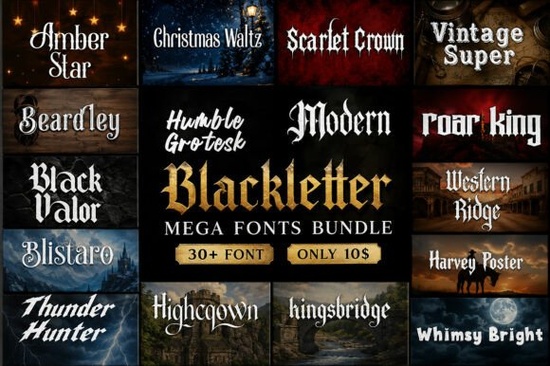 Modern Blackletter Mega Bundle Font